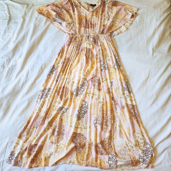 Gigio USA Mauve Paisley Print Dress Flutter Sleeves | Boho & Fairycore | Size S - Picture 10 of 16